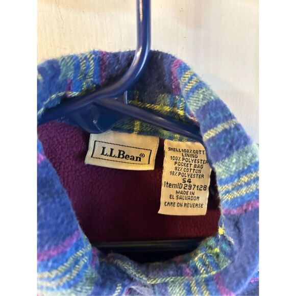 LL bean flannel fleece snap buttons girls size 4 rn#71341 - Picture 3 of 7
